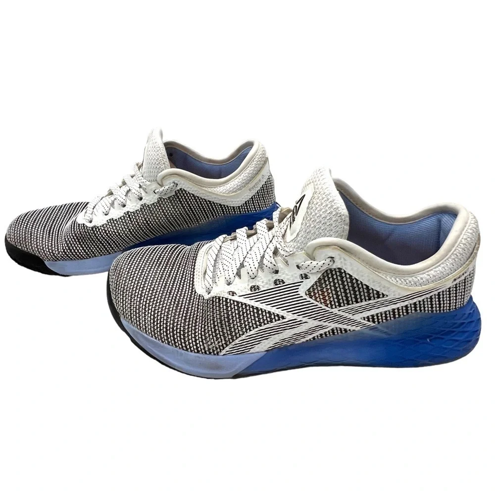 Reebok Nano 8 White Black Blue Womens Size 8 Cross Trainer Sneakers